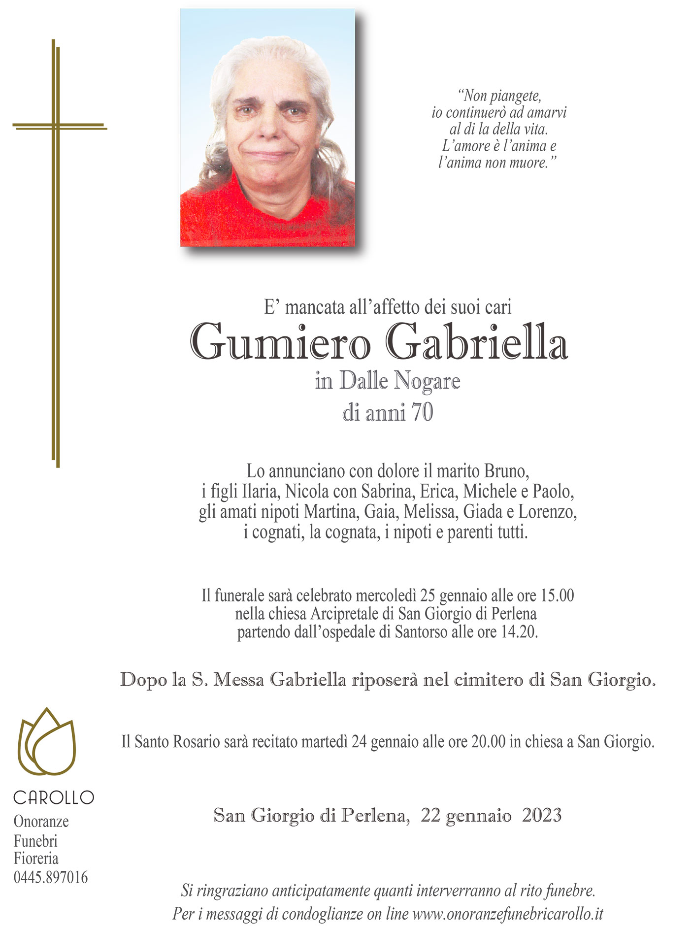 Gumiero Gabriella epigrafe
